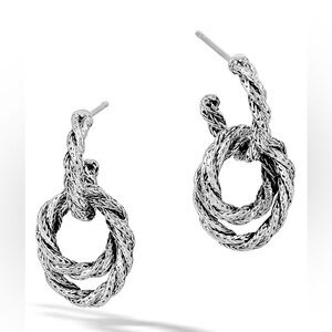 John Hardy Sterling Silver Classic Chain Small Hoop Drop Earrings